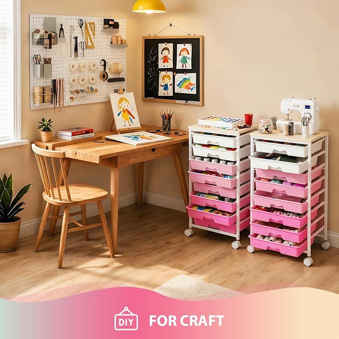 Goovilla Rolling Cart with Drawers, Utility Cart Organizer with 8 Removable - Image 7
