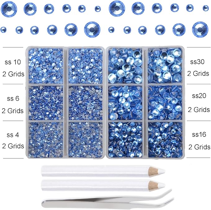 10000Pcs 2-Boxes Mixed Size Hot Fix Round Crystals Gems Glass Stones Hotfix - Image 3