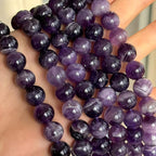 MJDCB Natural Dreamy Amethyst Beads Round Stone Beads DIY Loose Beads - Image 7