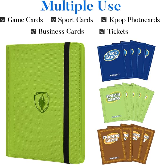 Premium 9 Pocket Card Binder for 360 Cards, Fabmaker PU Cover Trading Card - Image 3
