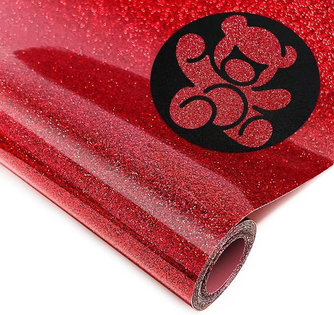 DUEUIOE Red Glitter HTV Heat Transfer Vinyl Roll by Unknown