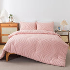 Andency Pink Comforter Set King, Boho Cute Girls Women Soft Fluffy Warm - Image 2