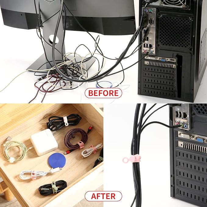 UMUST Silicone Cable Ties, Reusable Cable Management Organizer, Cable Straps - Image 5