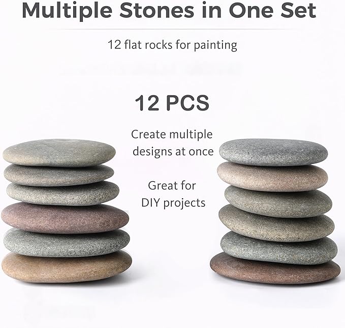 ROCART 36 PCS Large 3.35-4.15" Smooth Natural River Rocks - Image 5