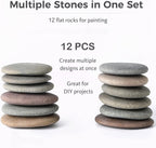 ROCART 12 PCS Large 3.35-4.15" Smooth Natural River Rocks - Image 5