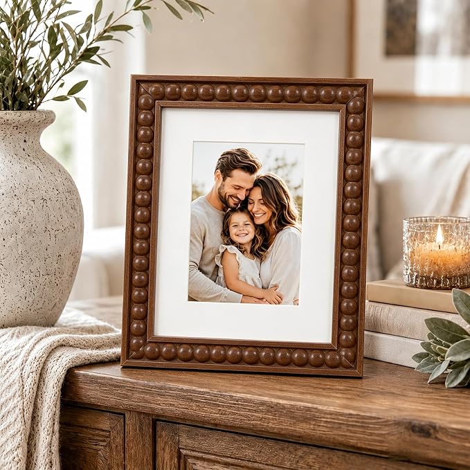 Solid Wood 8x12 Picture Frame Beaded Frame - Image 2