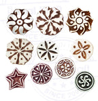 Paper Print Stamps Intricate Small Round Pattern Wood Blocks - Image 2