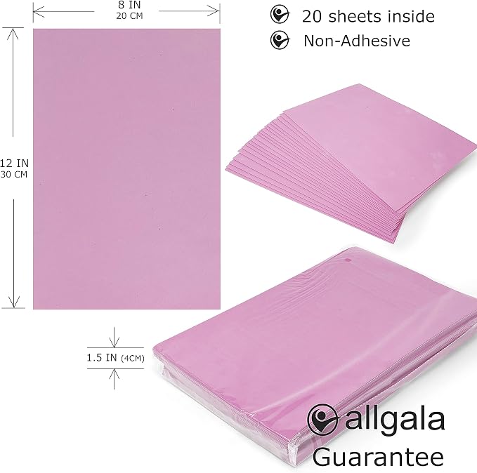 Allgala 20-Value-Pack EVA Foam Paper 8x12 Inch Sheets-Pink-CF85308 - Image 2