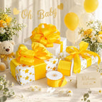 HUIHUANG Yellow Satin Wired Ribbon 1-1/2 inch Yellow Wire Edge Ribbon - Image 7