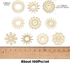 200 pcs Mixed Styles Sunflower Theme Unfinished Wood Cutout Charms Daisy Flower - Image 2