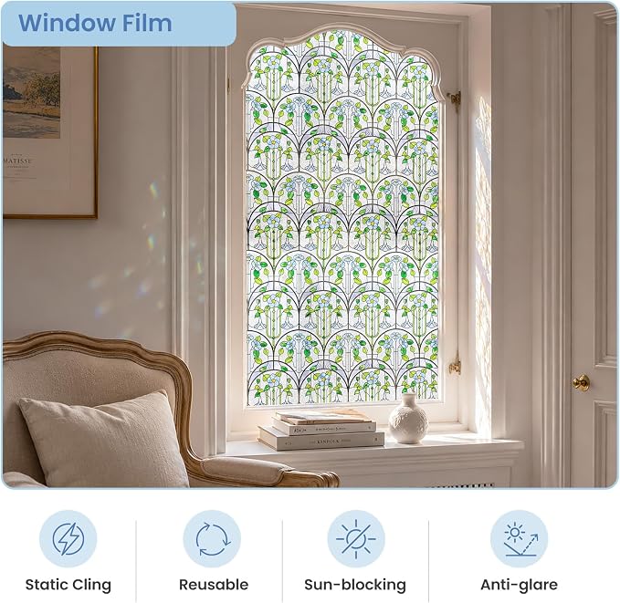 3D Stained Glass Window Film, Decorative Window Privacy Film - Image 3