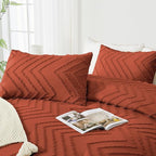 Andency Burnt Orange Oversized Super King Comforter Set 120x120, Extra Large - Image 4