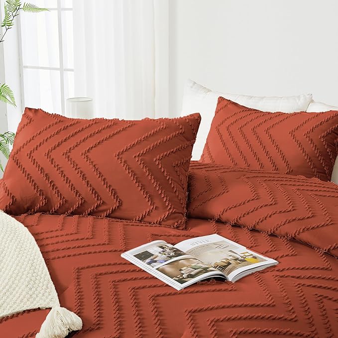 Andency Burnt Orange California King Size Comforter Set, Cal King Boho - Image 4
