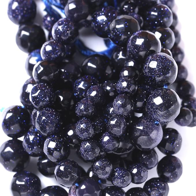 4mm 90pcs Natural Blue Sandstone Faceted Stone Beads - Image 3