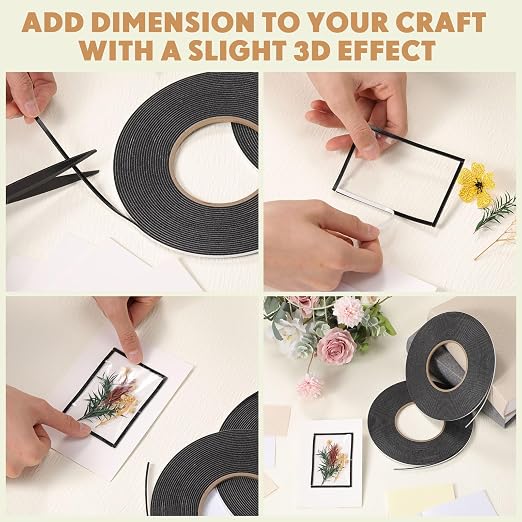 Tatuo 2 Rolls Double Sided Foam Tape PE Foam Tape Sponge Soft Mounting Adhesive - Image 5