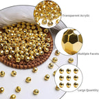 BONNY BOXX 500pcs 8mm Acrylic Faceted Round Crystal Beads Gold Loose Spacer - Image 2