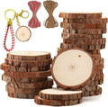 SENMUT Natural Wood Slices 30pcs 2.0"-2.45" Predrilled Wood Circles by SENMUT