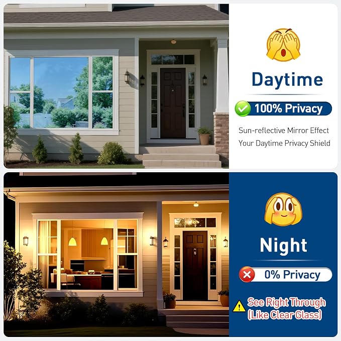 Coavas Window Privacy Film Daytime See Out Not in, 86% UV Blocking Heat Control - Image 4