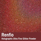 Renfio Holographic Ultra Fine Glitter Powder Metallic Resin Glitter 2.11 Oz PET - Image 2
