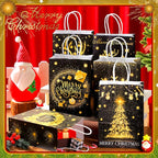 Kolldenn 24 Pcs Christmas Party Favors Bags Black and Gold Christmas Goodie - Image 4