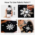 Nicpro White Fabric Paint, 8.45 oz Fabric Paint - Image 4