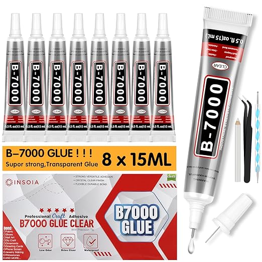 8 PCS 15ml B7000 Glue Clear by INSOIA