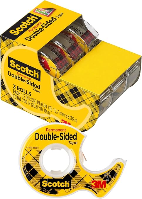 Scotch Double-Sided Tape, 1/2 in x 250 in by ScotchBrand