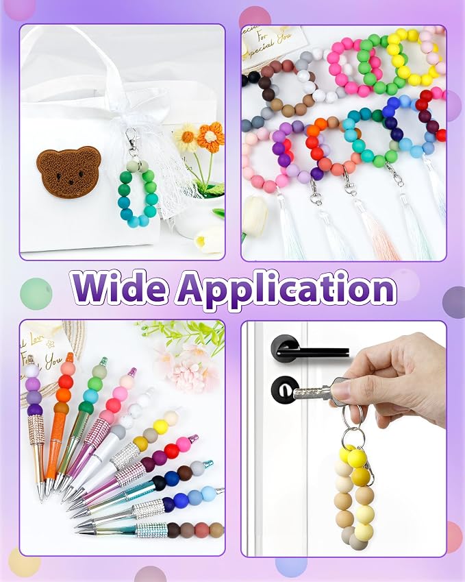 FIVEIZERO 160PCS 15mm Round Silicone Beads, Wear-resistant, Easy-clean - Image 5