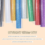 HTVRONT White Glitter HTV Vinyl- 10” x 5ft White Glitter Iron On Vinyl | - Image 4