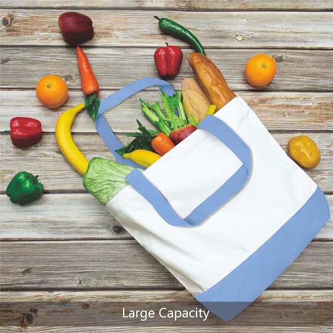TOPDesign 3-Pack Super Strong Large 12oz Cotton Canvas Tote Bags, Reusable - Image 5