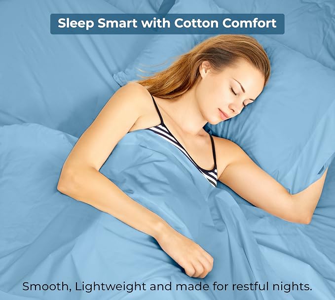 Royale Linens 100% Organic Cotton Twin Flat Sheet Only - Image 9
