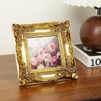 Cuspin 4x4 Gold Picture Frame Square, Vintage Ornate Resin Photo Frame - Image 7