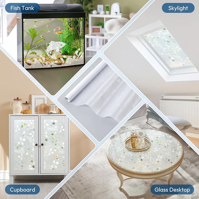 rabbitgoo Window Privacy Film, Frosted Glass Window Film, 23.6" x 157.4" | 3D - Image 9