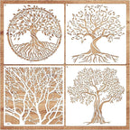 14 Inch Large Tree Stencils for Painting on Wood Crafts Reusable Tree of Life by Hosomono