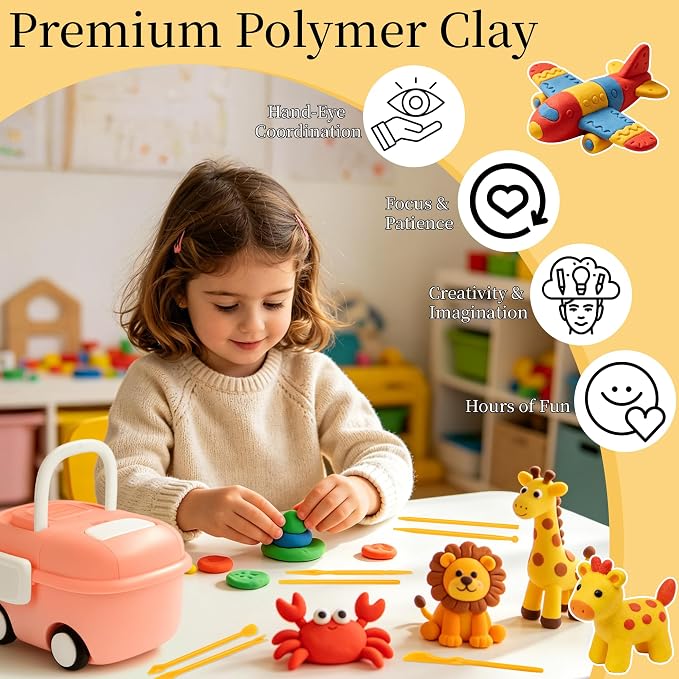 285 Pcs Polymer Clays 120 Bright Colors Oven Bake Clay Non-Sticky Modeling Clay - Image 4