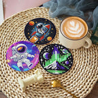 8PCS Outer Space Diamond Art Coasters Kit, Cute Spaceship Diamond Painting - Image 5