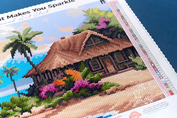 DIAMOND ART CLUB Beach Bungalow Diamond Painting Kit, Fun DIY Crafts - Image 8