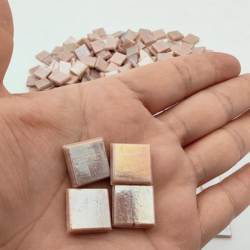 1.1 LB Ice Jade Mosaic Tiles, 0.59“ Square Glass Mosaic Pieces - Image 2