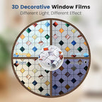 DKTIE Rainbow Stained Glass Window Film Decorative Privacy Window Film Patterns - Image 3