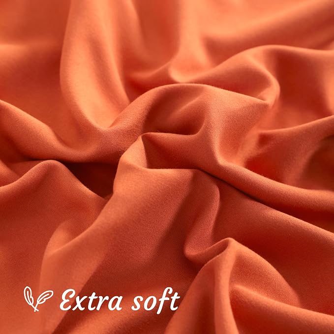 NTBAY Brunt Orange Microfiber Pillowcases, 20x26 Inches, Fade Resistant - Image 7