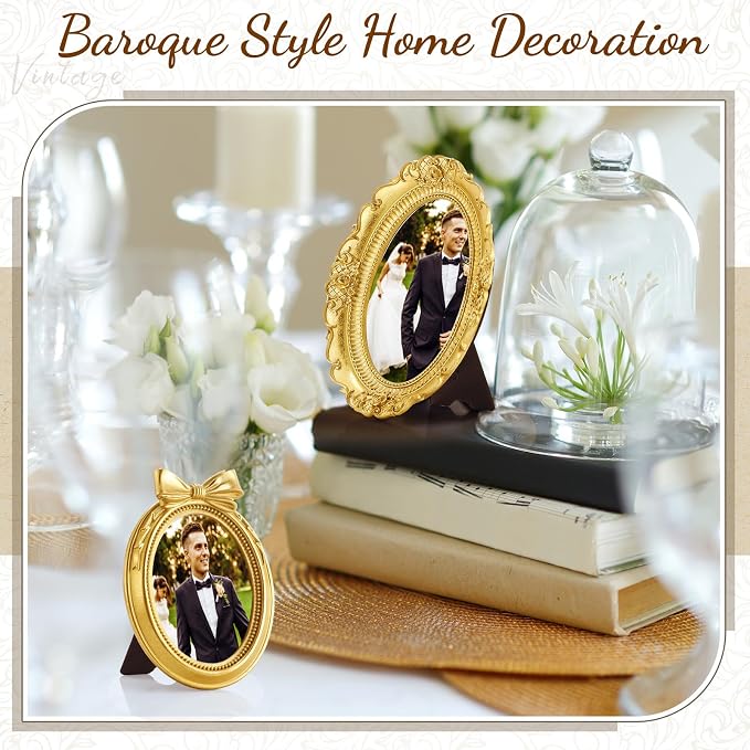 Vicenpal 6 Pcs Tiny Picture Ornate Frames 2.5 x 3.5, 4 x 6, 5 x 7 Inch Small - Image 4
