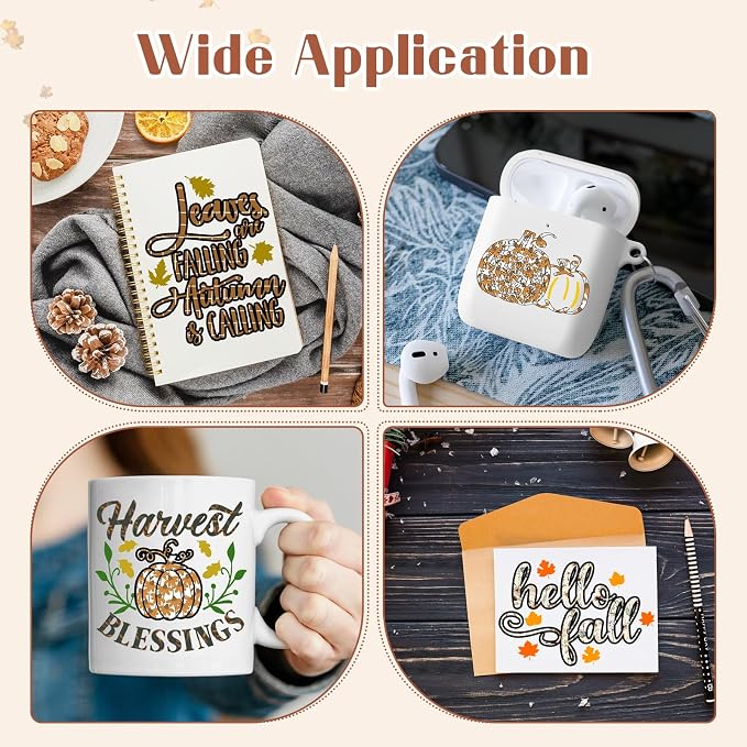 Tintnut Thanksgiving Permanent Vinyl 12 Pcs 12x10in Fall Adhesive Vinyl | Brown - Image 6