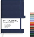 RETTACY Dotted Journal Notebook, 192 Pages, A5 Medium Size | Leather Hardcover by RETTACY