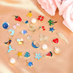 SANNIX 350Pcs Bracelet Charms Jewelry Making Charms Assorted Gold Plated Enamel - Image 2