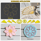 10Pcs Acrylic Quilting Template Ruler Set, Premium Sewing Machine Plate & - Image 7