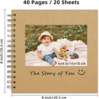 8x8 Inch DIY Scrapbook Photo Album, Hardcover Kraft Paper Acid-Free, 20 Sheets - Image 2