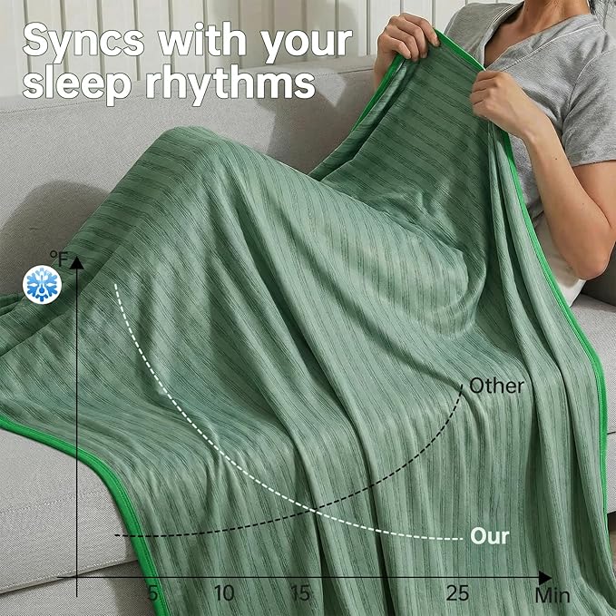 Guohaoi Cooling Blanket for Hot Sleepers, Absorbs Heat to Keep Body Cool for - Image 4