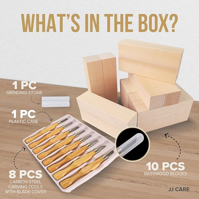 JJ CARE Wood Carving Kit, Beginner Wood Carving Kit - Image 3