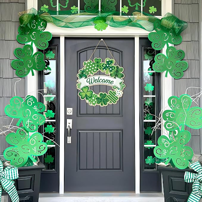 Large Size 12" Wooden Shamrock Ornaments to Paint, St. Patrick's Day Decoration - Image 5