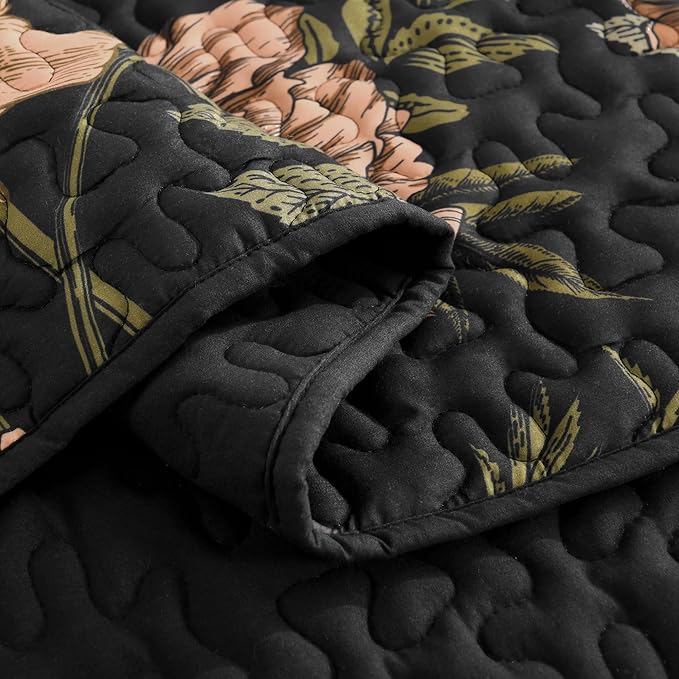 Litanika Floral Black Quilt Queen Size - Image 5